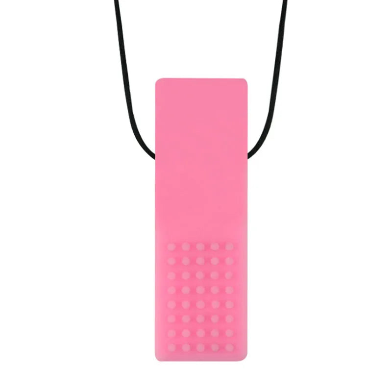 1Pc Sensory Chew Necklace Brick Chewy Kids Silicone Biting Pencil Topper Teether Toy