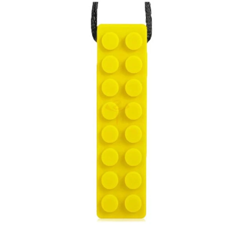1Pc Sensory Chew Necklace Brick Chewy Kids Silicone Biting Pencil Topper Teether Toy