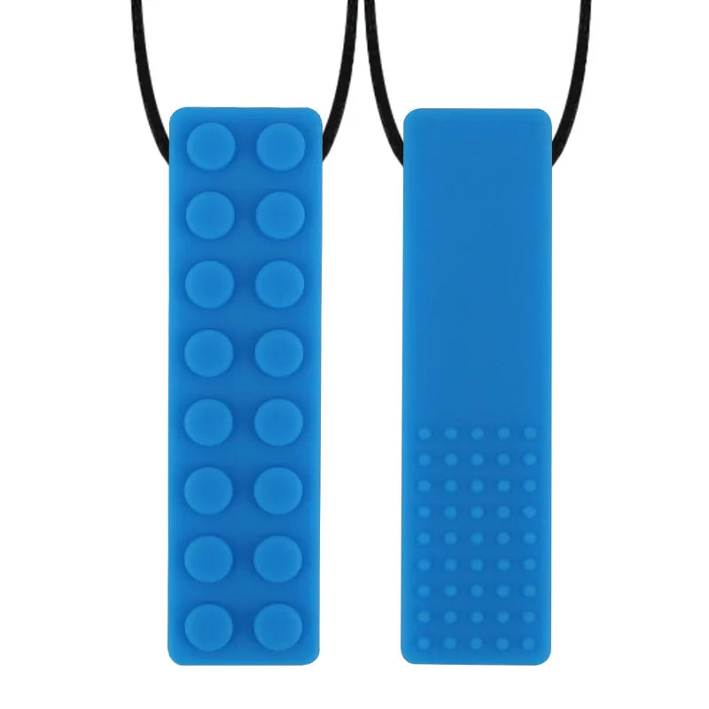 1Pc Sensory Chew Necklace Brick Chewy Kids Silicone Biting Pencil Topper Teether Toy