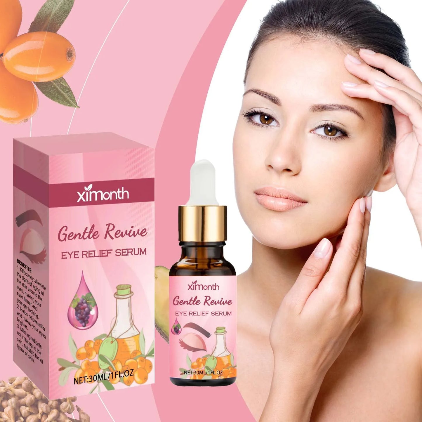 4pcs/set Ximonth Eye Care Essence Moisturizes The Eye Area, Lightens Fine Lines And Tightens The Skin Eye Care