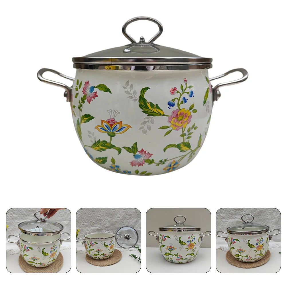 Enamel Pot Soup Multi-functional Stewing Kitchen Essentials