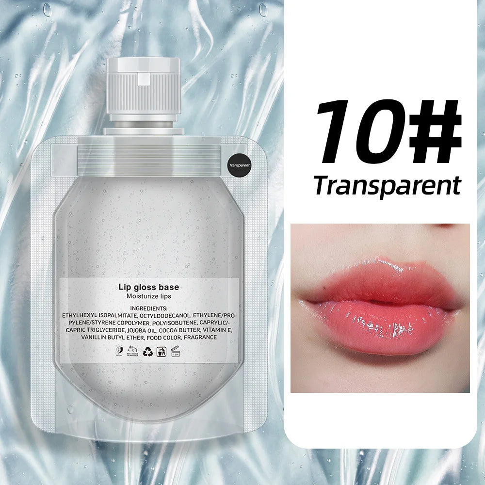 45/95/195g Rainbow Fruit Lip Gloss 10-color Transparent Base Oil