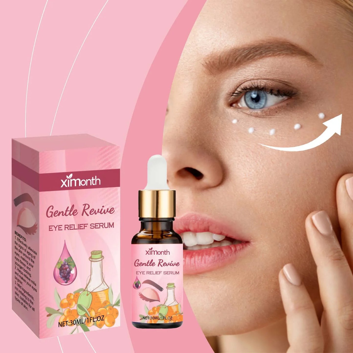 4pcs/set Ximonth Eye Care Essence Moisturizes The Eye Area, Lightens Fine Lines And Tightens The Skin Eye Care