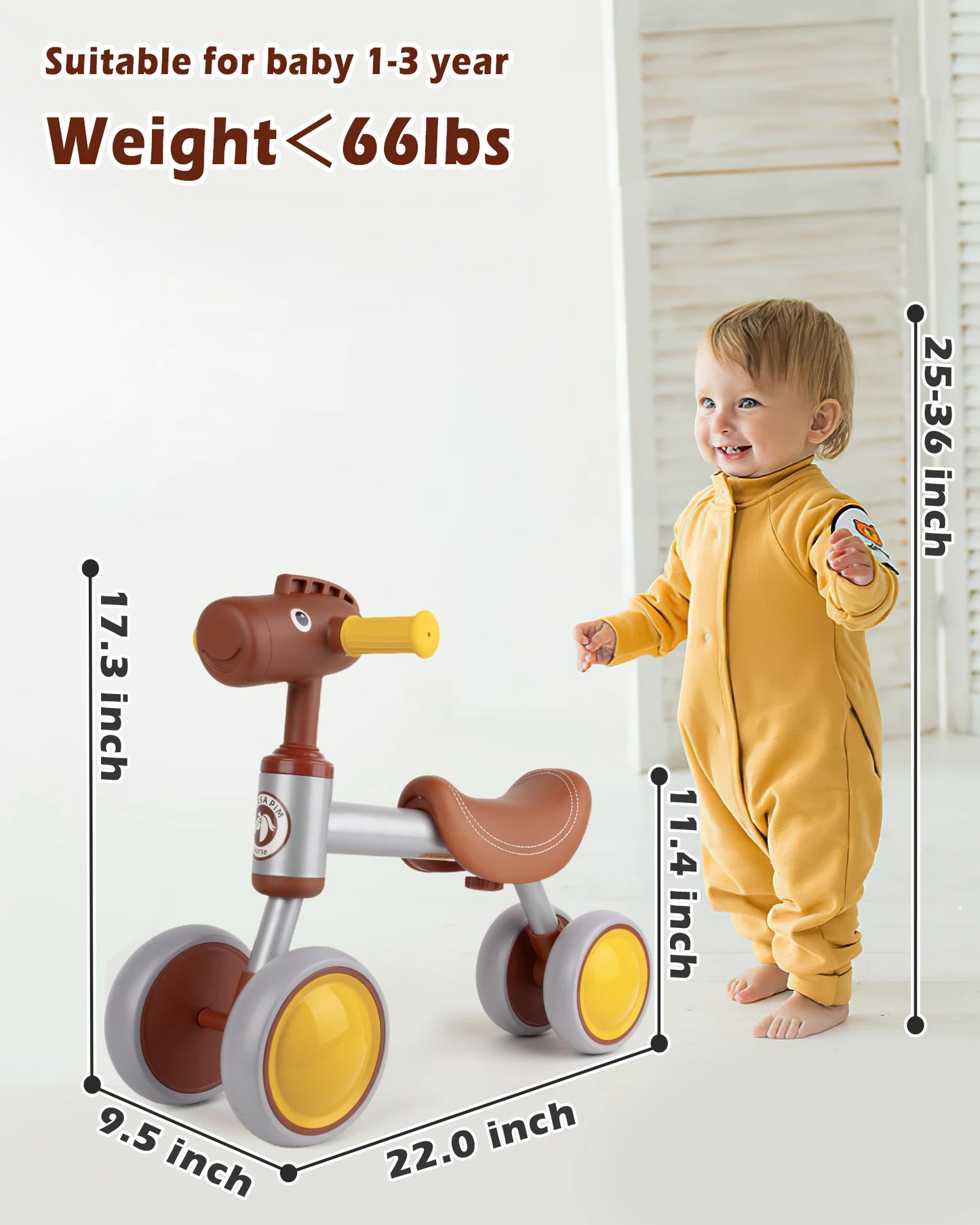 Baby Balance Bike for 1-2 Year Old Boys Girls