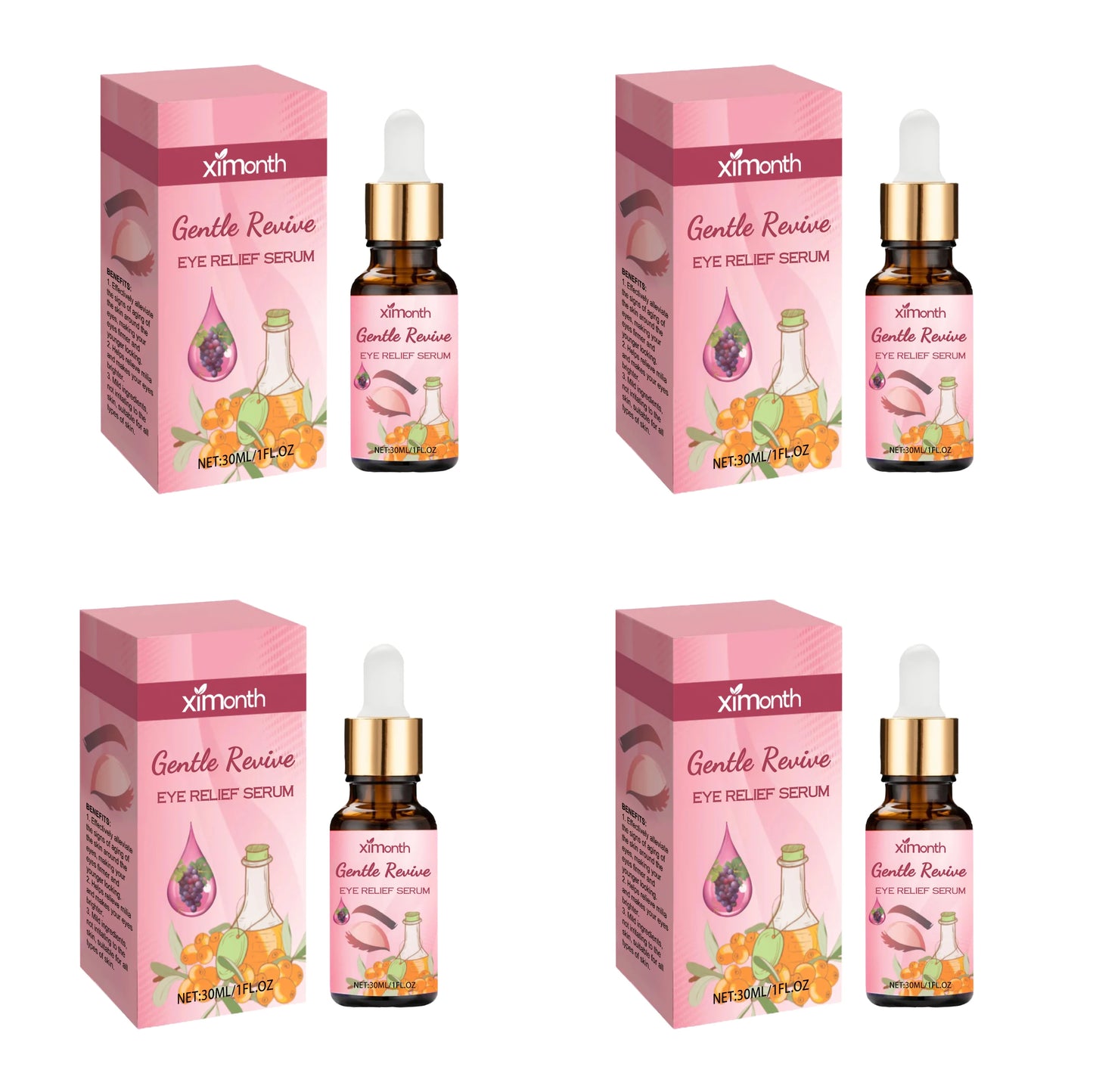 4pcs/set Ximonth Eye Care Essence Moisturizes The Eye Area, Lightens Fine Lines And Tightens The Skin Eye Care