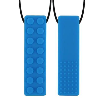 1Pc Sensory Chew Necklace Brick Chewy Kids Silicone Biting Pencil Topper Teether Toy