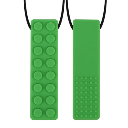 1Pc Sensory Chew Necklace Brick Chewy Kids Silicone Biting Pencil Topper Teether Toy