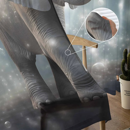 Animal Illustration Elephant Fantasy Curtain For Living Room