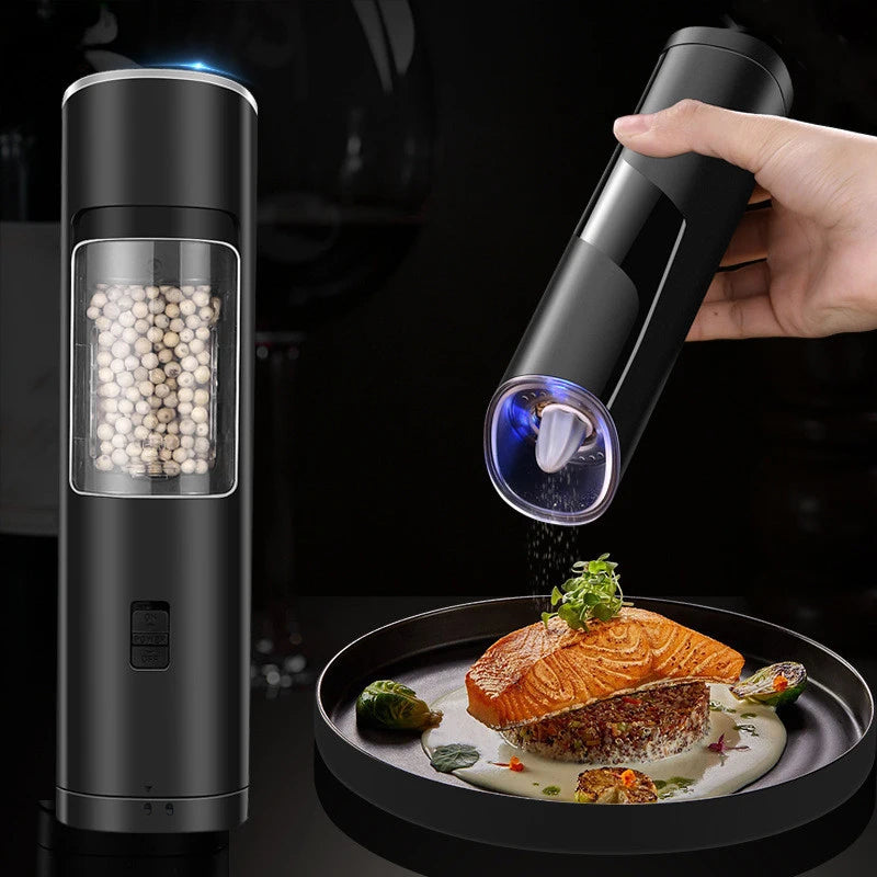 Electric Salt And Pepper Grinder Gravity Sensor Spice Mill Adjustable Coarseness