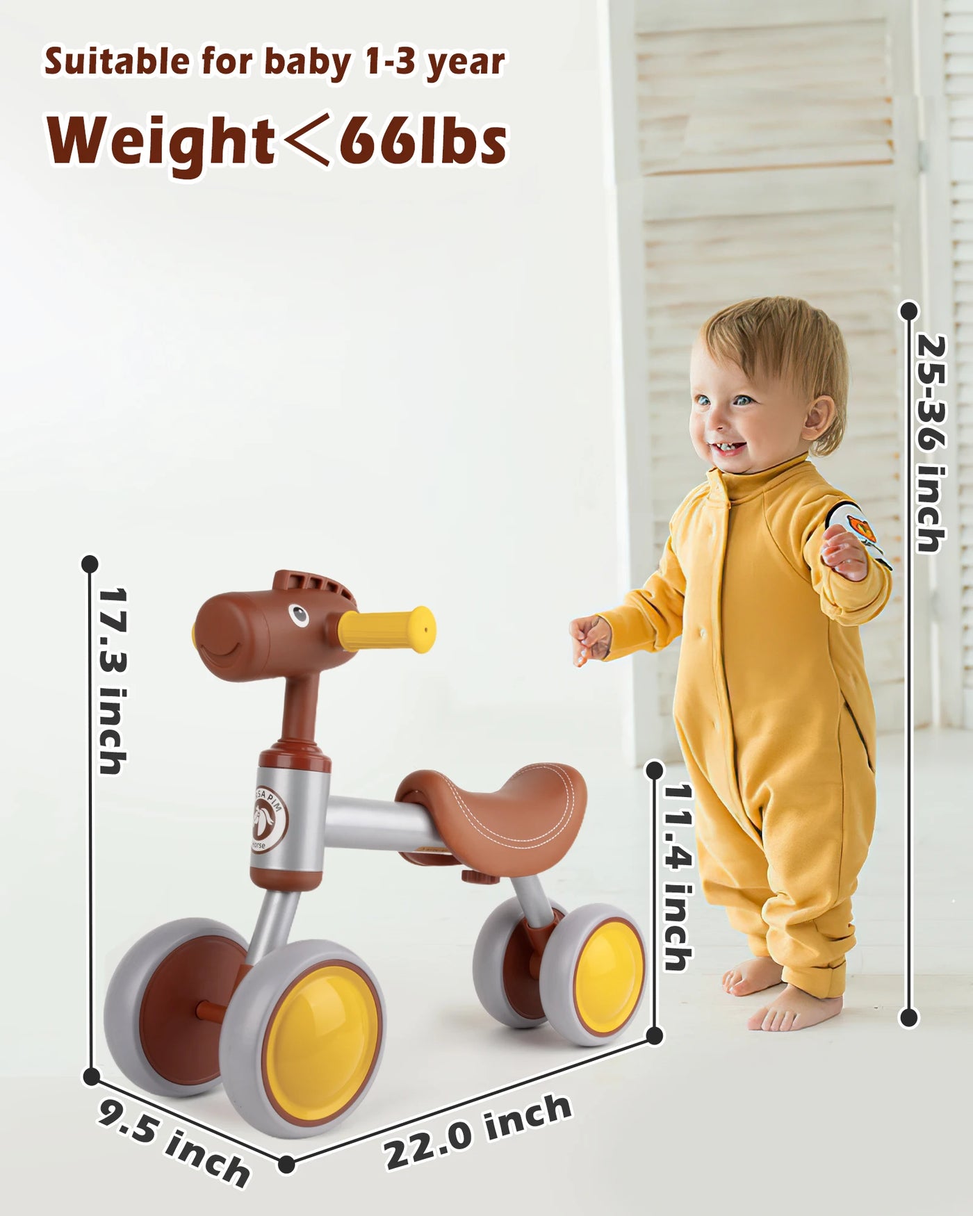 Baby Balance Bike for 1-2 Year Old Boys Girls