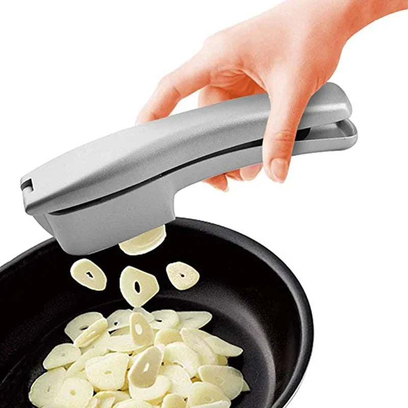 2 In 1 Multifunctional Garlic Press Garlic Slicer Zinc Alloy Manual Kitchen Gadget and Accessories