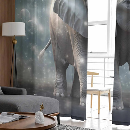 Animal Illustration Elephant Fantasy Curtain For Living Room