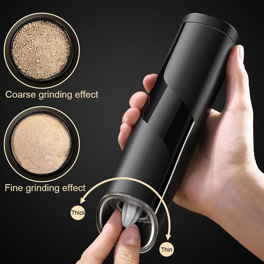 Electric Salt And Pepper Grinder Gravity Sensor Spice Mill Adjustable Coarseness