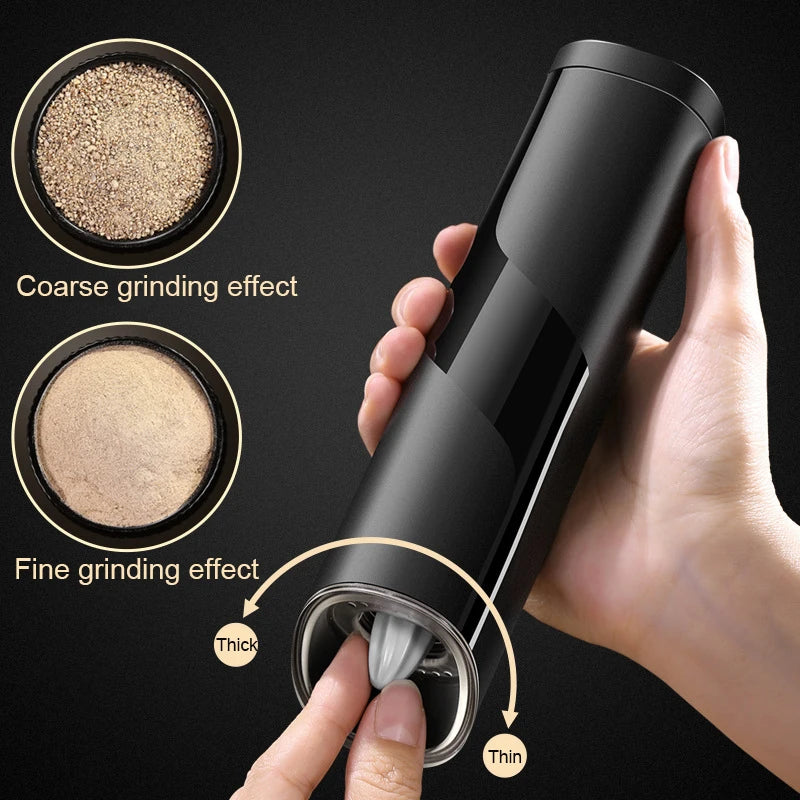 Electric Salt And Pepper Grinder Gravity Sensor Spice Mill Adjustable Coarseness